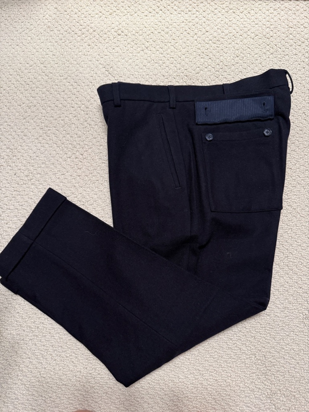 Express Men's Black Dress Trousers with Back Pocket Detail 34z30